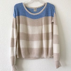 Roxy Stripe Knit Beige Sweater